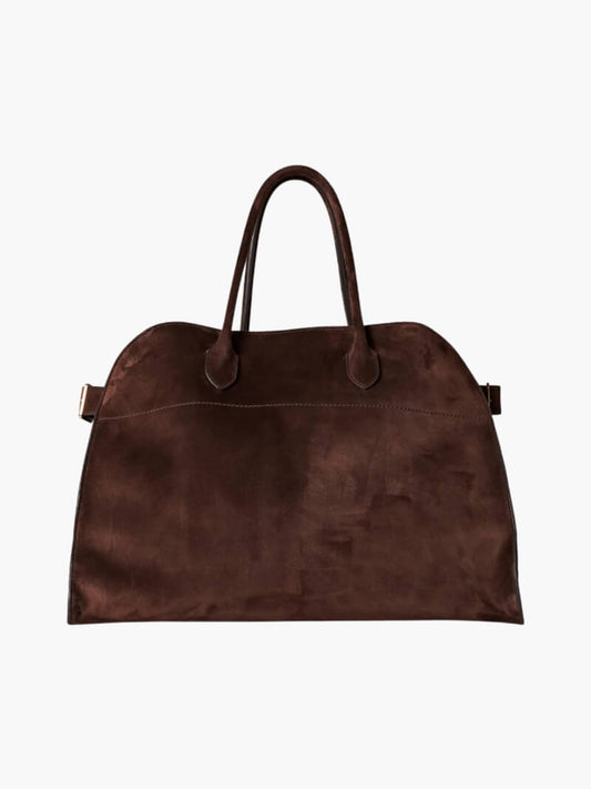 Monde Shopper Tas van Echt Rundleer – Groot Formaat – Cognackleur – 38x28x23 cm