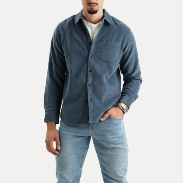 Veloria Corduroy Overhemd met Lange Mouwen en Zachte Voering – Katoenmix