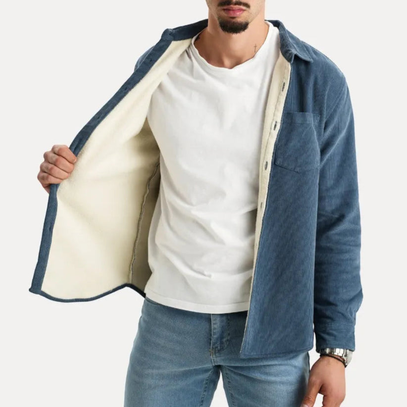 Veloria Corduroy Overhemd met Lange Mouwen en Zachte Voering – Katoenmix