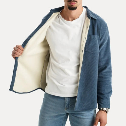 Veloria Corduroy Overhemd met Lange Mouwen en Zachte Voering – Katoenmix