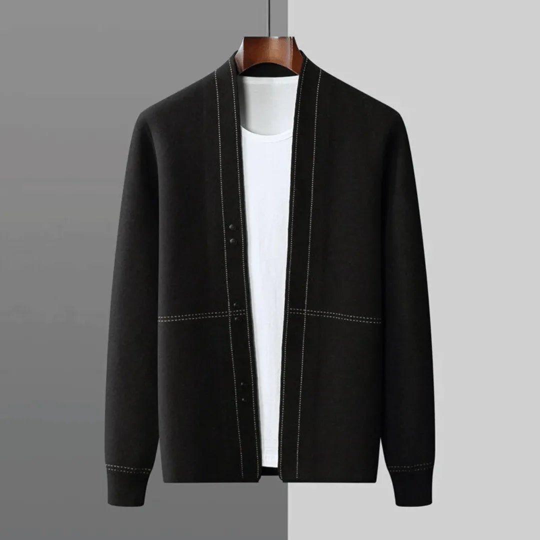 Veloria Virgin Wool Cardigan van Zuiver Scheerwol – Handgebreid met Jacquard Details