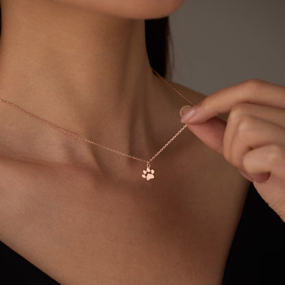 Monde Zilveren Ketting met Pootafdruk Hanger – Personaliseerbaar Dierensieraad voor Honden- of Kattenliefhebbers