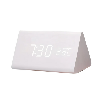 Monde Houten digitale wekker met LED-display, temperatuur- en luchtvochtigheidsmeter