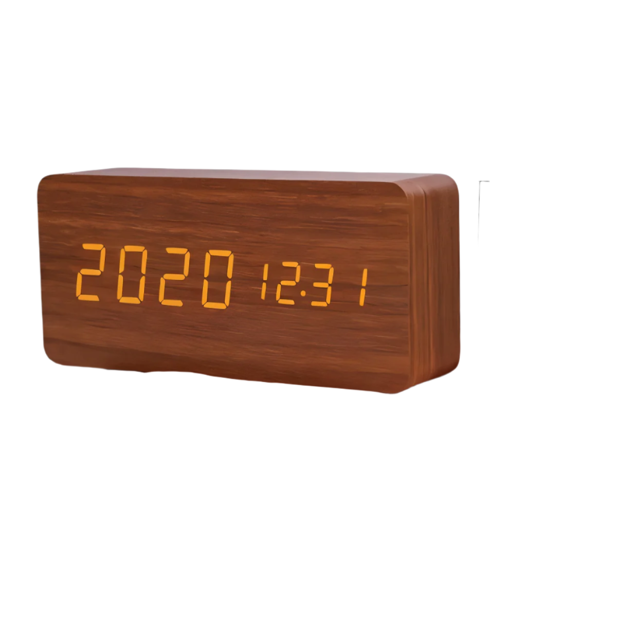 Monde Houten digitale wekker met LED-display, temperatuur- en luchtvochtigheidsmeter