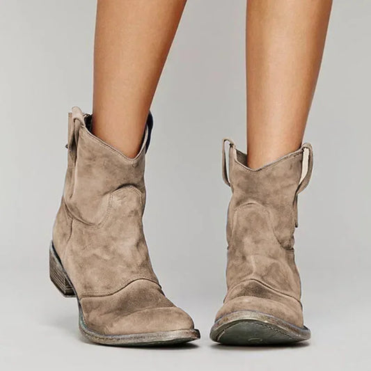 Veloria – Vintage Cowboy Enkellaarsjes van Leder voor Dames