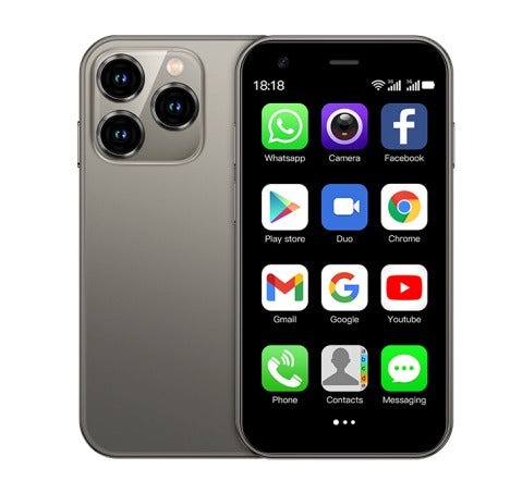 Monde Mini Smartphone 3.0" Android 8.1 Dual SIM 3G – Compacte Telefoon met GPS, WiFi en TYPE-C Opladen