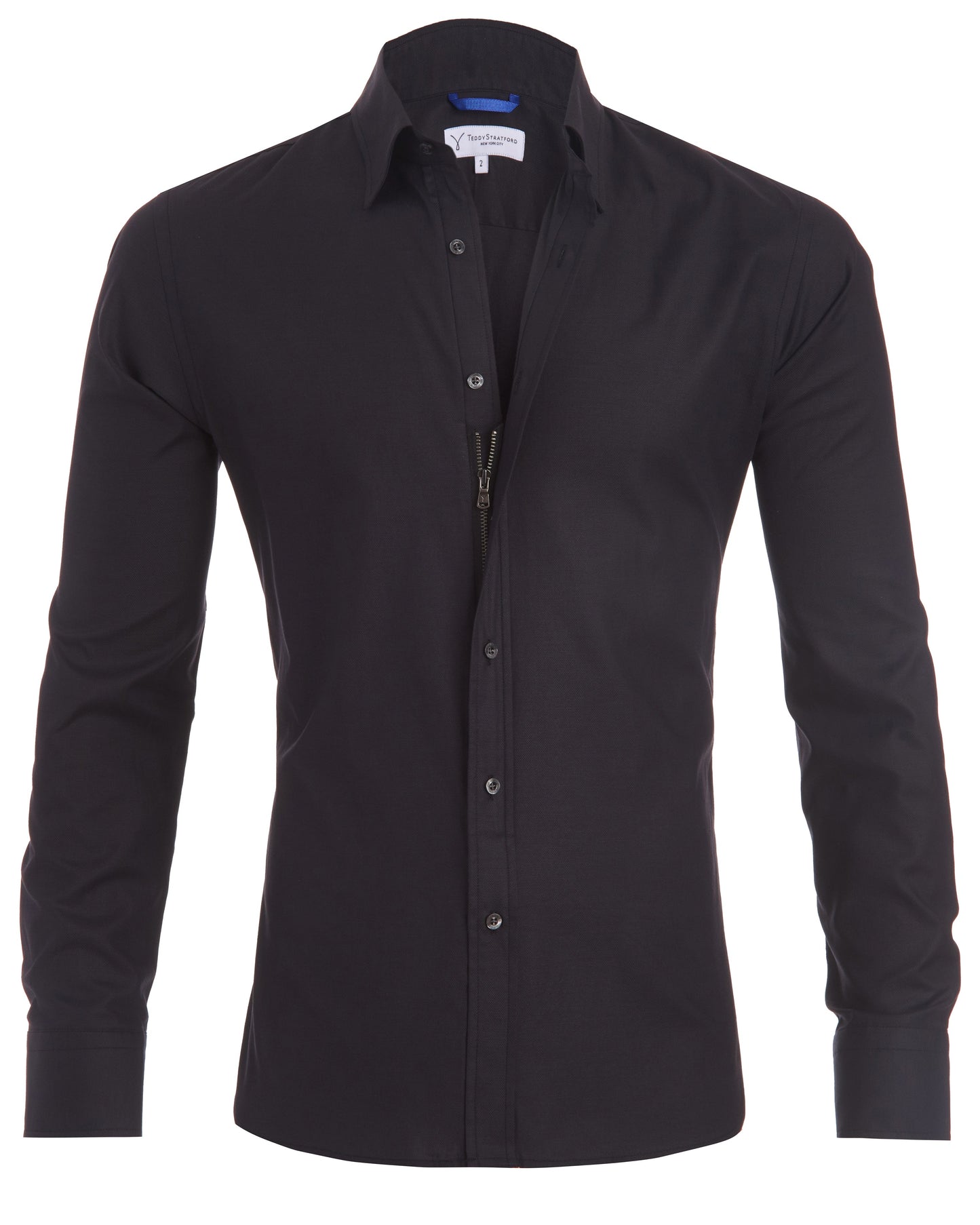 Veloria Heren Overhemd met Verborgen Rits – Slim Fit Design