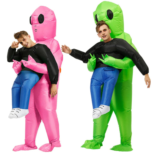 Évoque Opblaasbaar Alien Kostuum voor Carnaval en Feest – Kinderen & Volwassenen