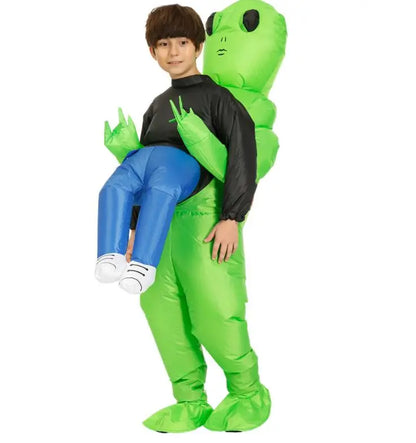 Évoque Opblaasbaar Alien Kostuum voor Carnaval en Feest – Kinderen & Volwassenen