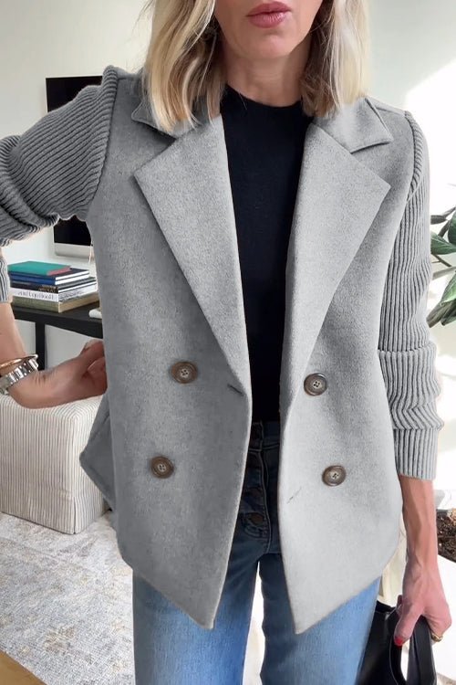 Évoque | Gebreide Mouw Blazer met Dubbele Knopenrij voor Dames