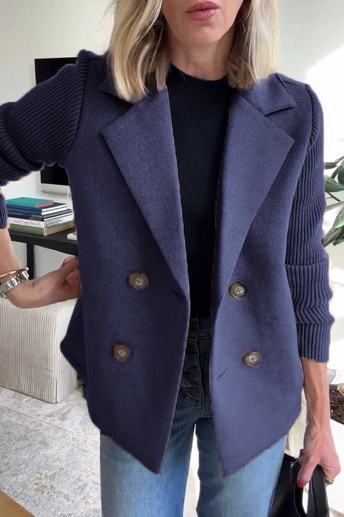 Évoque | Gebreide Mouw Blazer met Dubbele Knopenrij voor Dames