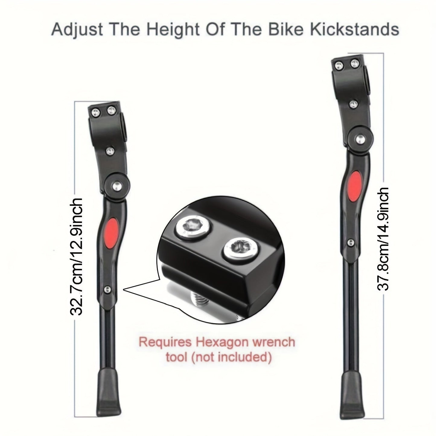 Monde Verstelbare Fietsstandaard van Aluminium – Geschikt voor 24–29 Inch Fietsen – Zijkickstand met Antislip Voet