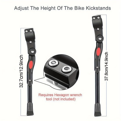 Monde Verstelbare Fietsstandaard van Aluminium – Geschikt voor 24–29 Inch Fietsen – Zijkickstand met Antislip Voet