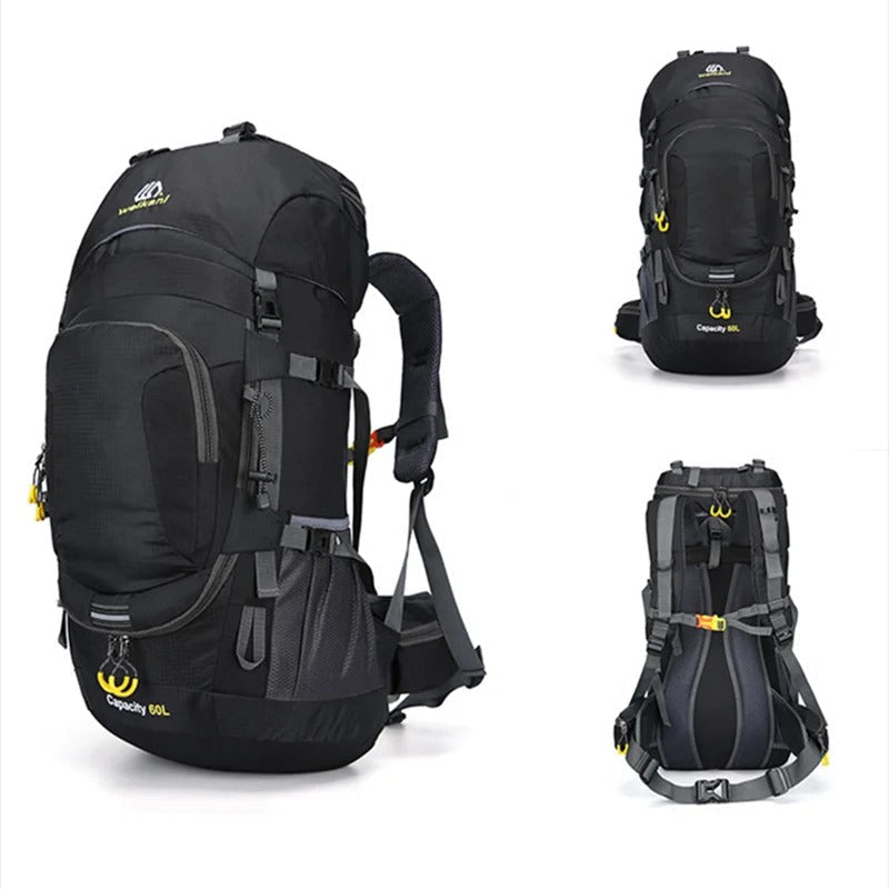 Aurevo Waterdichte Rugzak 60L – Duurzame Outdoor Backpack met Multifunctionele Indeling