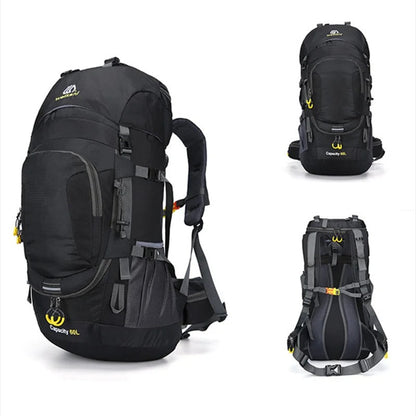 Aurevo Waterdichte Rugzak 60L – Duurzame Outdoor Backpack met Multifunctionele Indeling