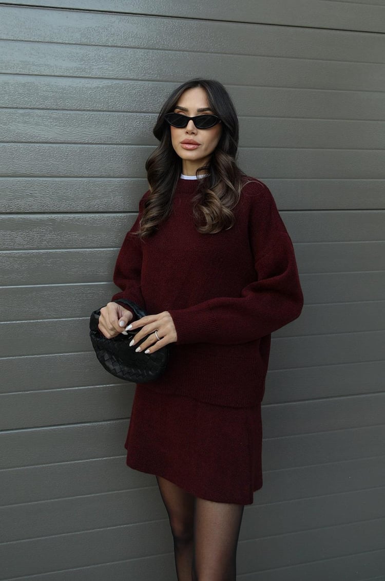 Évoque | Gebreide Set met Top en Rok in Bordeaux