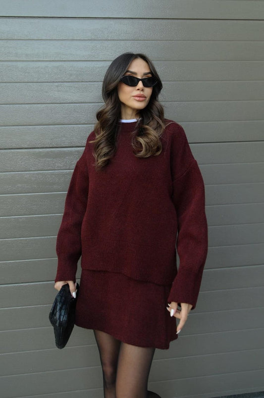 Évoque | Gebreide Set met Top en Rok in Bordeaux