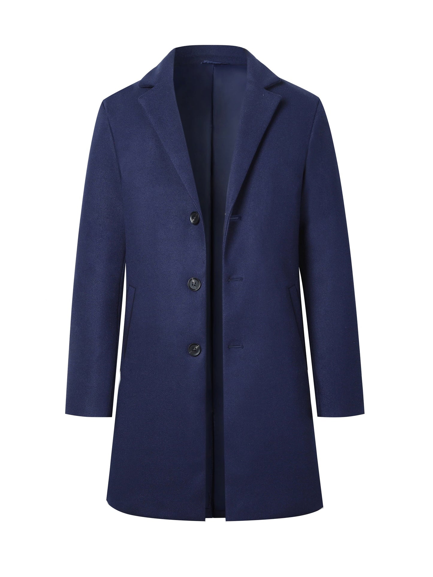 Évoque | Lange heren trenchcoat van luxe katoenmix met reverskraag