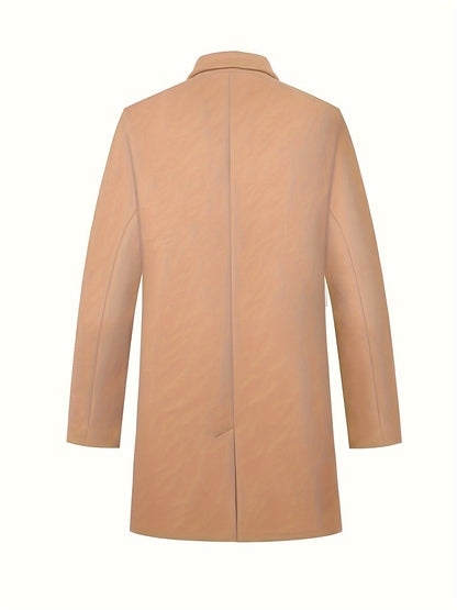 Évoque | Lange heren trenchcoat van luxe katoenmix met reverskraag
