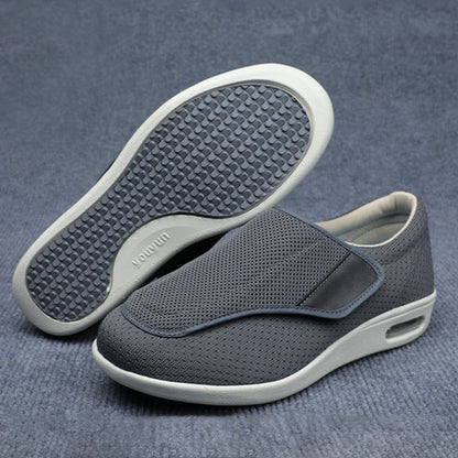 Veloria Brede Comfortschoenen van Ademend Textiel – Lichtgewicht Instappers met Klittenbandsluiting