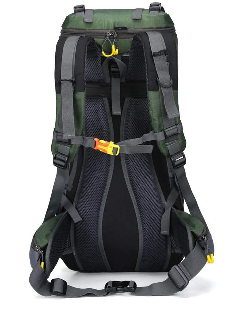 Aurevo Waterdichte Rugzak 60L – Duurzame Outdoor Backpack met Multifunctionele Indeling