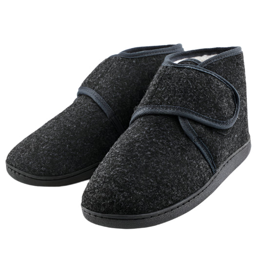 Monde Daan heren pantoffels met klittenbandsluiting – stof – TPR zool – vintage stijl – casual gebruik