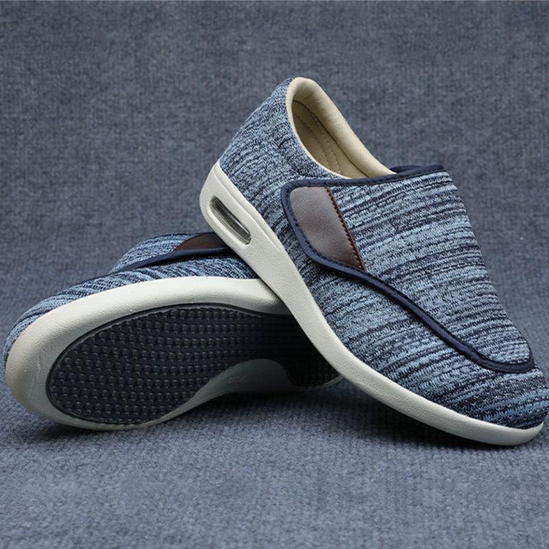 Veloria Brede Comfortschoenen van Ademend Textiel – Lichtgewicht Instappers met Klittenbandsluiting
