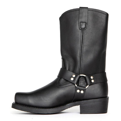 Monde Heren Cowboylaarzen van Leer met Gesp en Riem – Bruin/Zwart/Donkerbruin – Maat 39 t/m 48