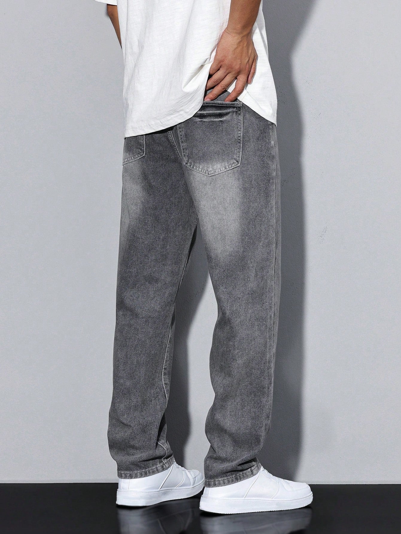 Élanor | Effen kleur casual heren jeans met rechte pasvorm