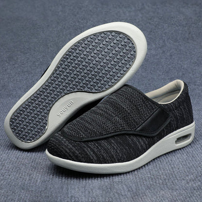 Veloria Brede Comfortschoenen van Ademend Textiel – Lichtgewicht Instappers met Klittenbandsluiting