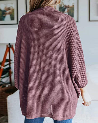 Évoque Effen Gebreid Cardigan met 3/4 Vleermuismouwen – Losse Pasvorm