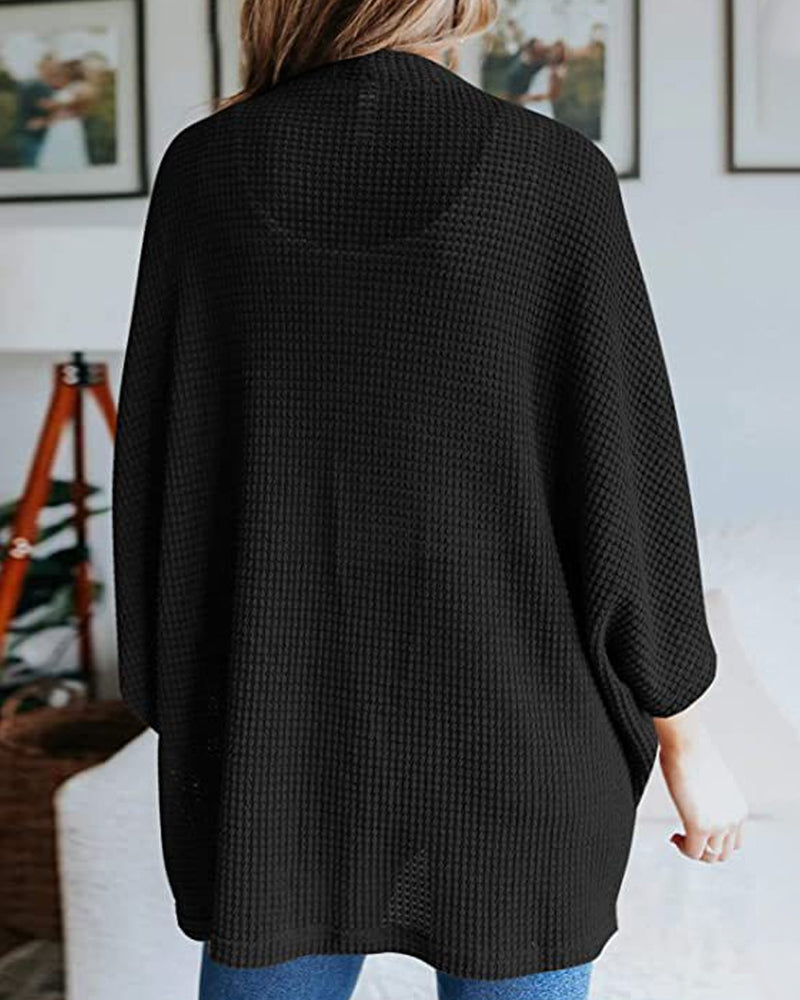 Évoque Effen Gebreid Cardigan met 3/4 Vleermuismouwen – Losse Pasvorm