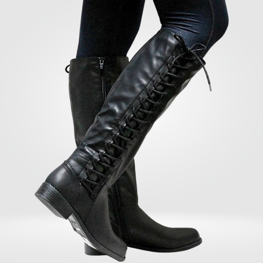 Veloria Elegante Leren Hoge Laarzen met Warme Voering en Antislipzool