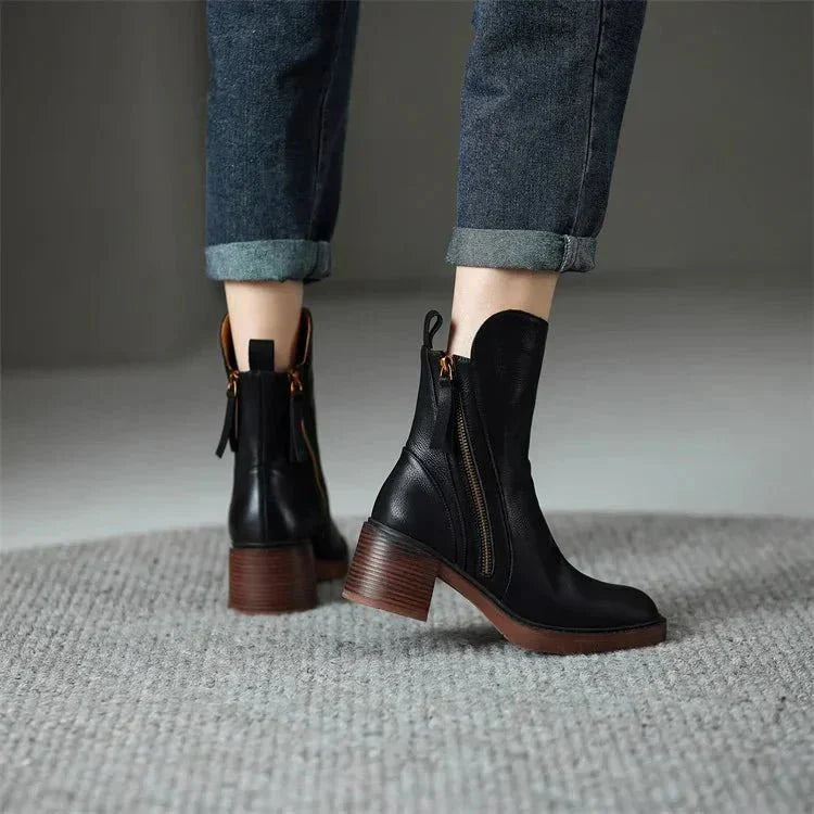 Évoque – Leren Enkelboots voor Dames met Tijdloze Elegantie