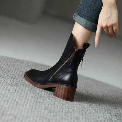 Évoque – Leren Enkelboots voor Dames met Tijdloze Elegantie