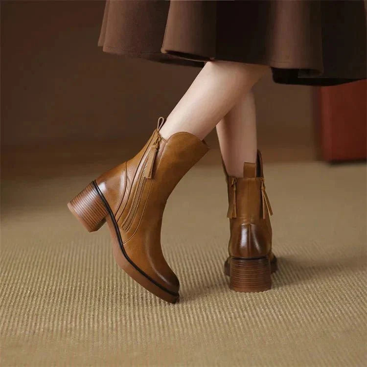 Évoque – Leren Enkelboots voor Dames met Tijdloze Elegantie