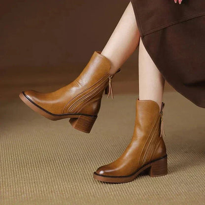 Évoque – Leren Enkelboots voor Dames met Tijdloze Elegantie