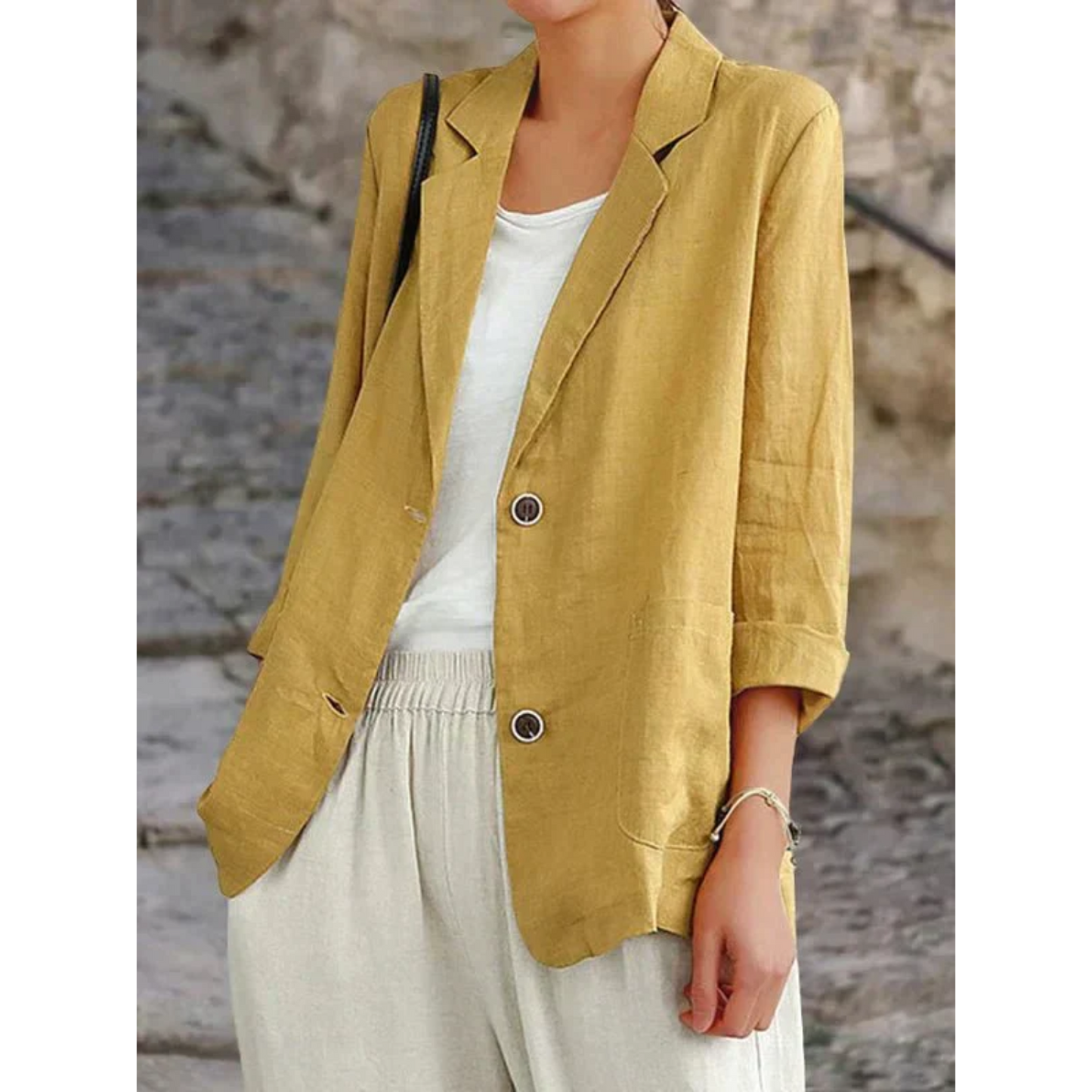 Veloria | Linnen dames blazer met elegante pasvorm