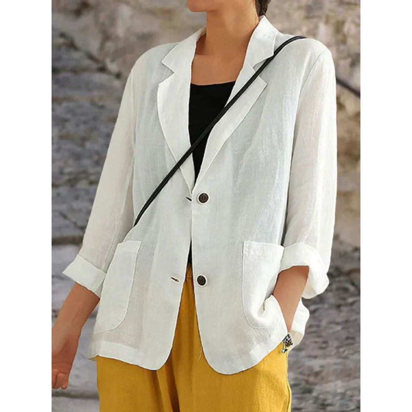 Veloria | Linnen dames blazer met elegante pasvorm