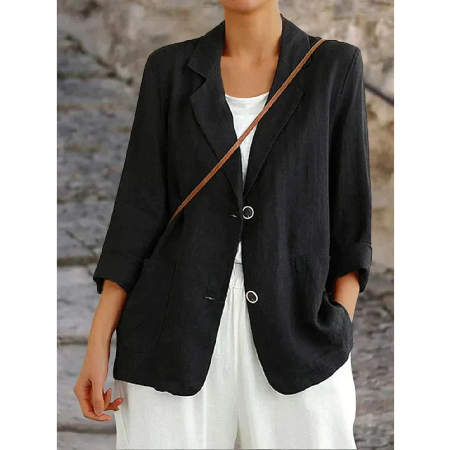 Veloria | Linnen dames blazer met elegante pasvorm