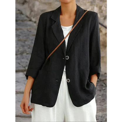 Veloria | Linnen dames blazer met elegante pasvorm