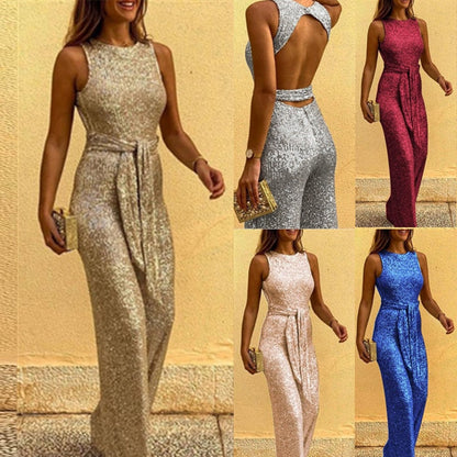 Élanor Jumpsuit Dames – Elegante Glitter Jumpsuit voor Avond en Speciale Gelegenheden