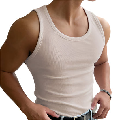 Monde heren tanktop – ademend, ronde hals, effen kleur, skinny fit