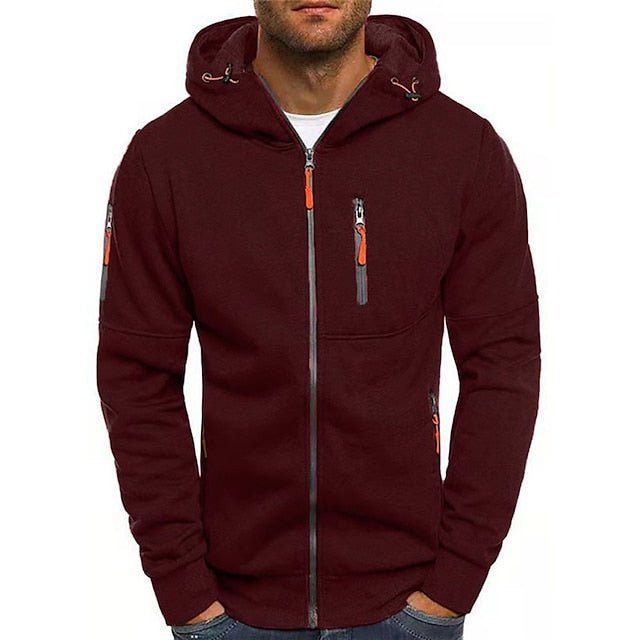 Évoque | Zip-up hoodie heren met capuchon en ritssluiting