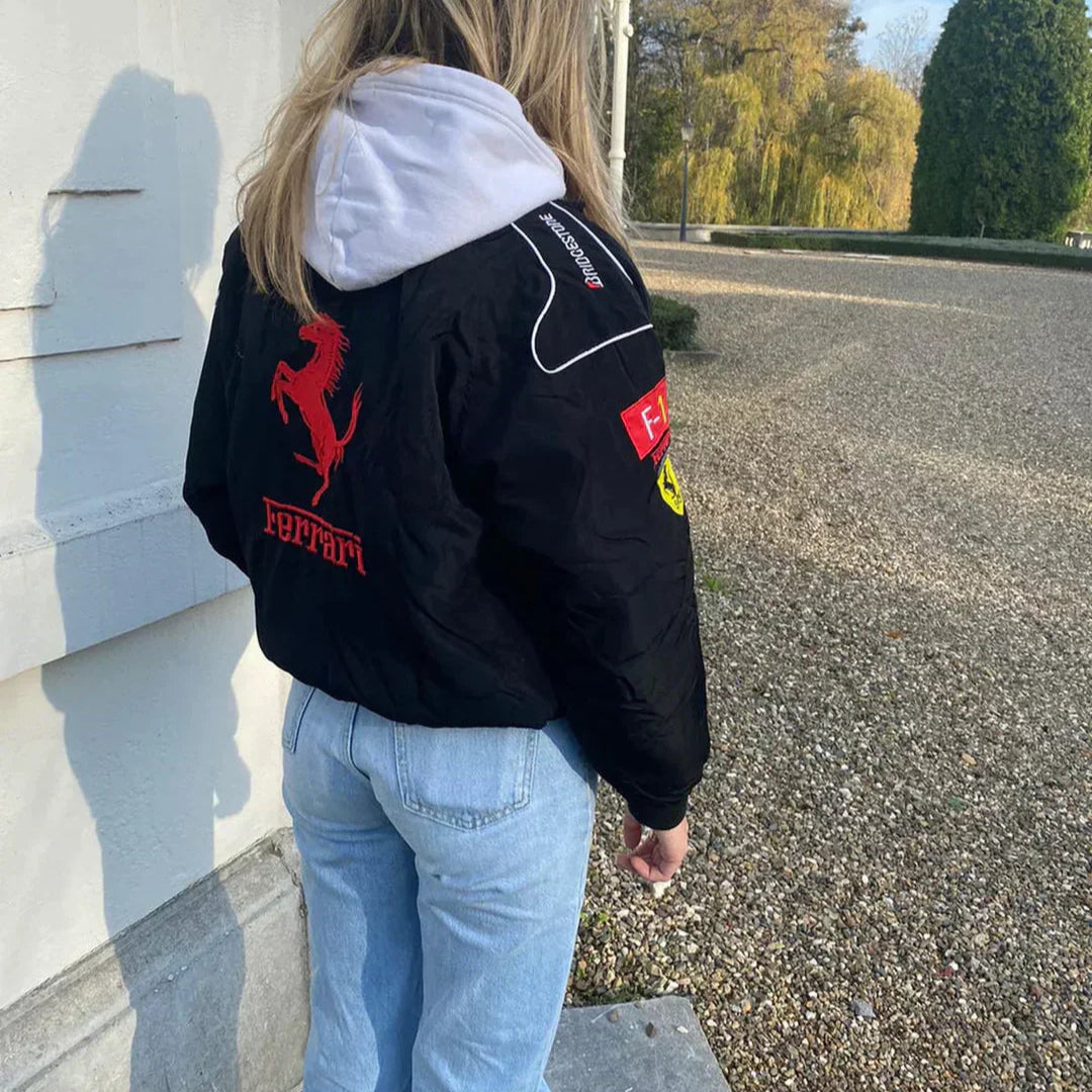 Veloria Unisex Racing Jack met Patchwork Details – Oversized Streetwear Jas