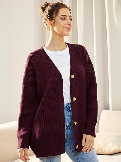 Évoque Lichte Cardigan met V-hals en Knoopsluiting – Gebreid Damesvest