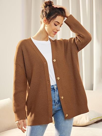 Évoque Lichte Cardigan met V-hals en Knoopsluiting – Gebreid Damesvest