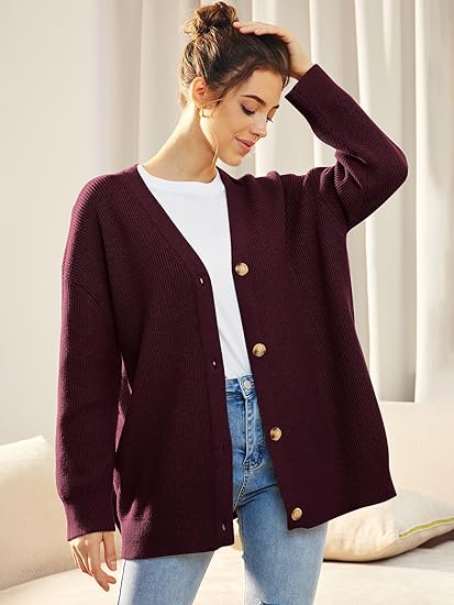 Évoque Lichte Cardigan met V-hals en Knoopsluiting – Gebreid Damesvest