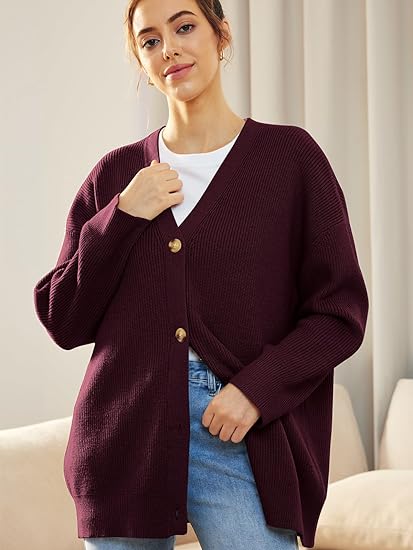 Évoque Lichte Cardigan met V-hals en Knoopsluiting – Gebreid Damesvest