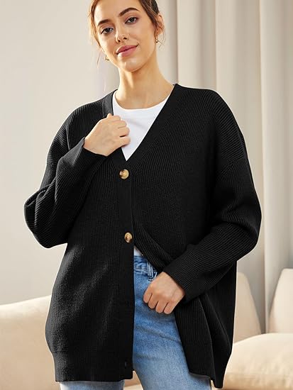 Évoque Lichte Cardigan met V-hals en Knoopsluiting – Gebreid Damesvest